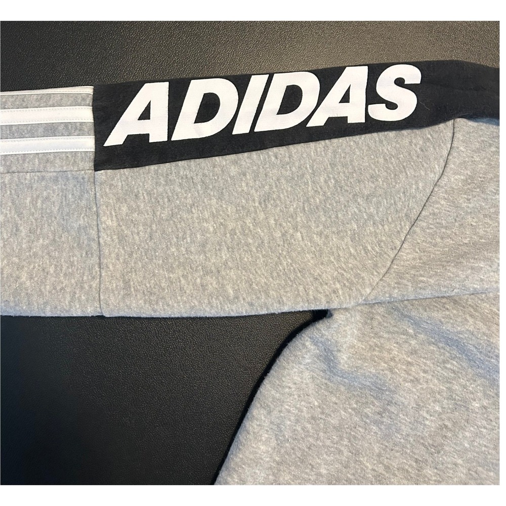 Adidas Boys Gray Pullover Hoodie Sweatshirt Size Large 14/16 Heather Gray 1518 - Picture 5 of 11